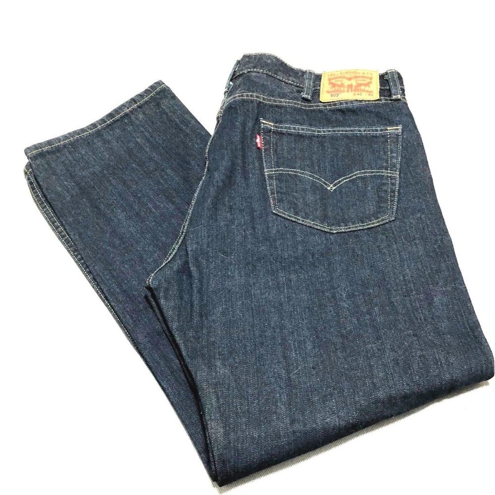 Levi's Mens 505 Straight Fit Dark Wash Denim Jeans